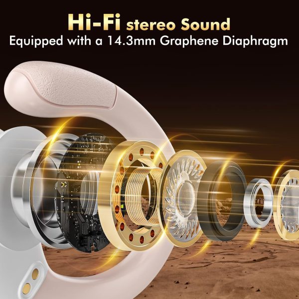 Wireless Earbuds, ENC Noise Cancelling Sport Ear Buds with Multifunctional Touch Screen, Bluetooth 5.4 Headphones, Bass Stereo Sound, 5 EQ Over The Ear Earbuds for Sports/Workout/Gym-Black - Image 3